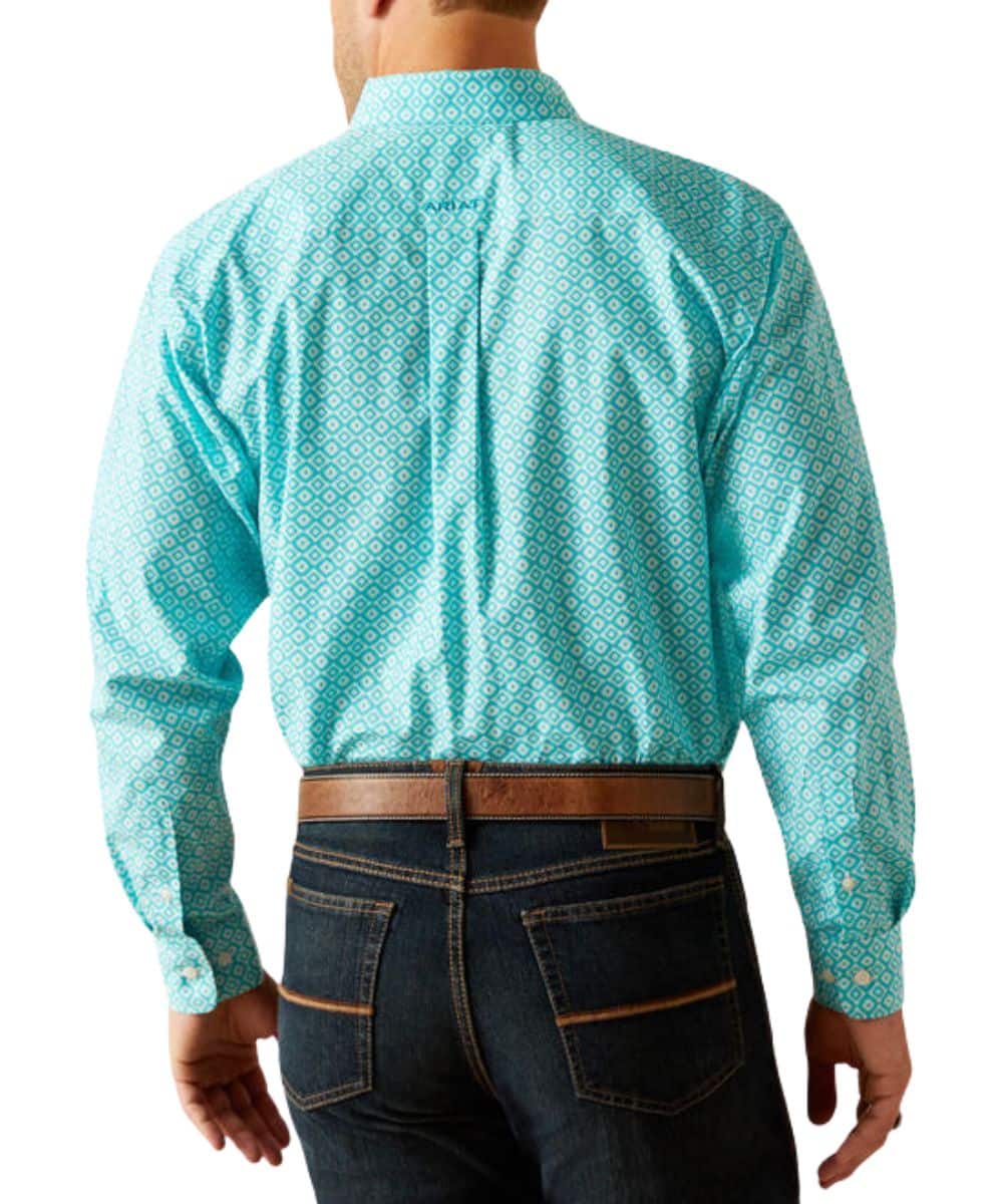 Ariat Mens Wrinkle-Stanley LS Peacock Blue 10048413