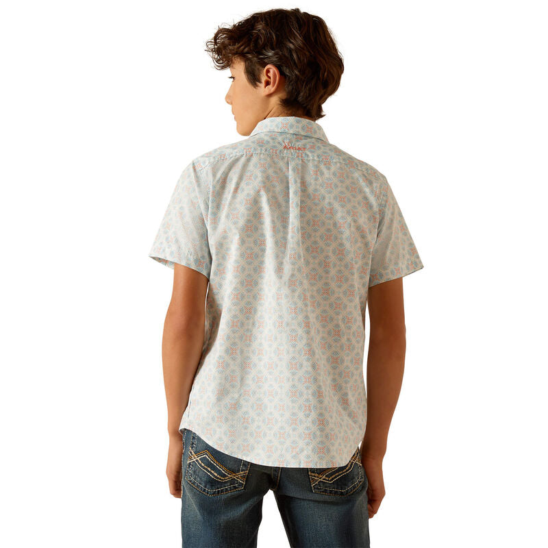 Ariat Boy’s Shirt ‘Kai’ Short Sleeve Aqua 10048662