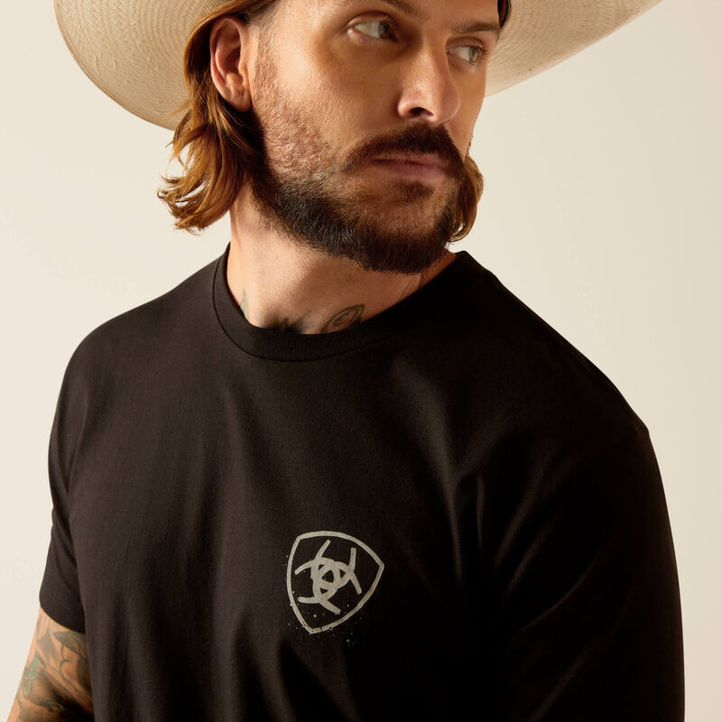 Ariat Mens Cactus Flag SS T Shirt Black 10051387