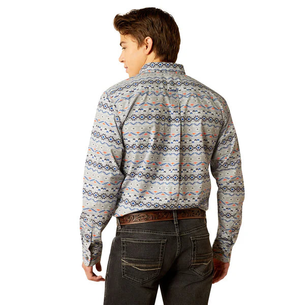 Ariat Mens Fitted Richie FTD LS Shrt Grey 10051989