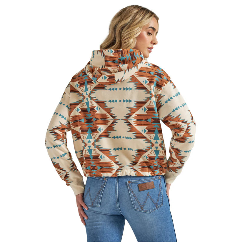 Wrangler Women Retro Allover Southwestern Cinched Hoodie 112339174