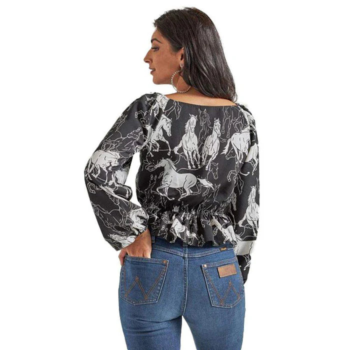 Wrangler Women Top Retro Black 112339543