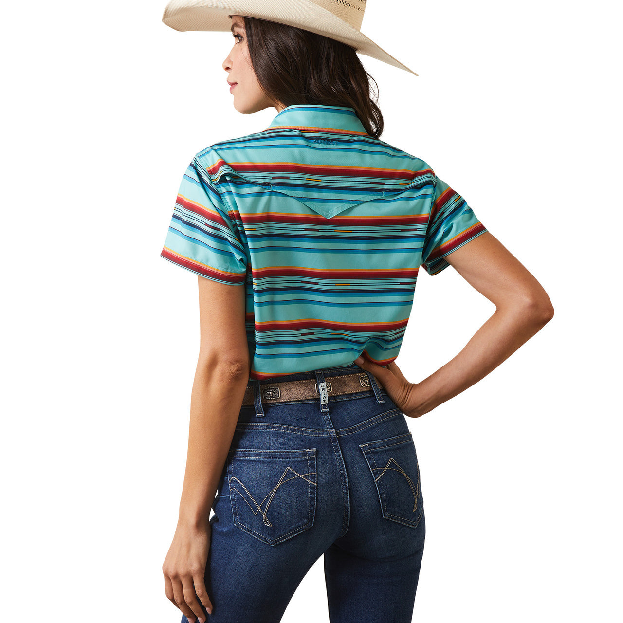 Ariat Women Pool Blue Rosa Serape Shirt 10043618