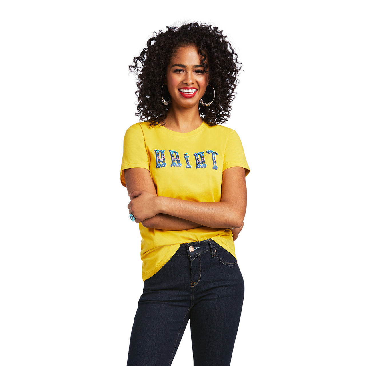 Ariat Women REAL Kinship Spicy Mustard Tee 10039528