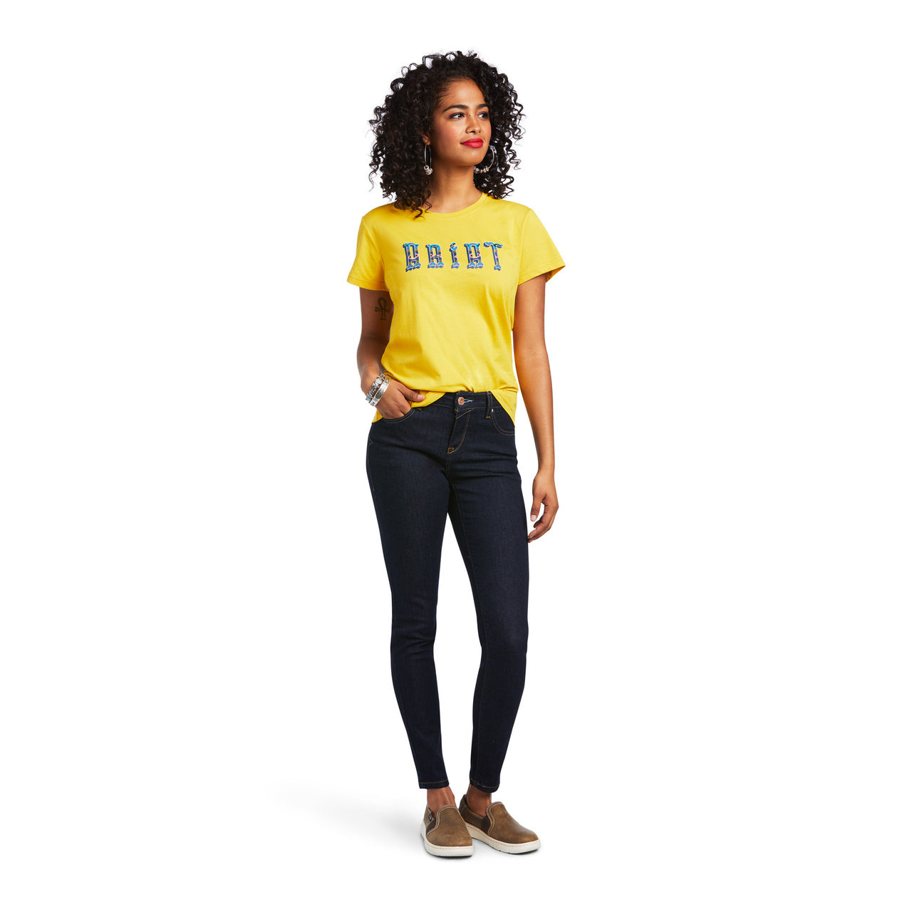 Ariat Women REAL Kinship Spicy Mustard Tee 10039528