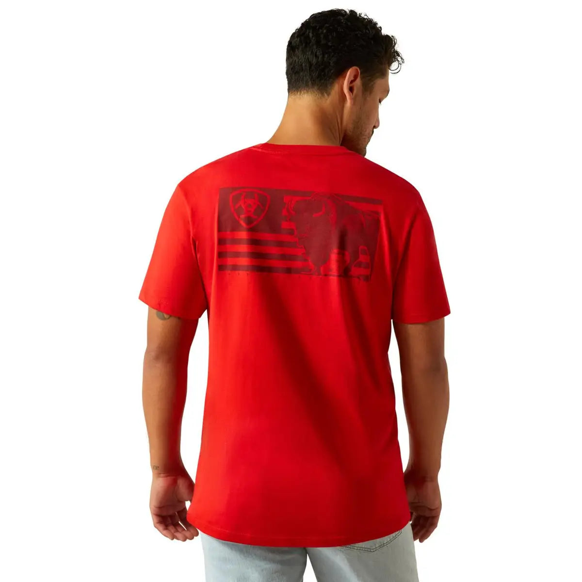 Ariat Etched Buffalo Red T Shirt 10058939