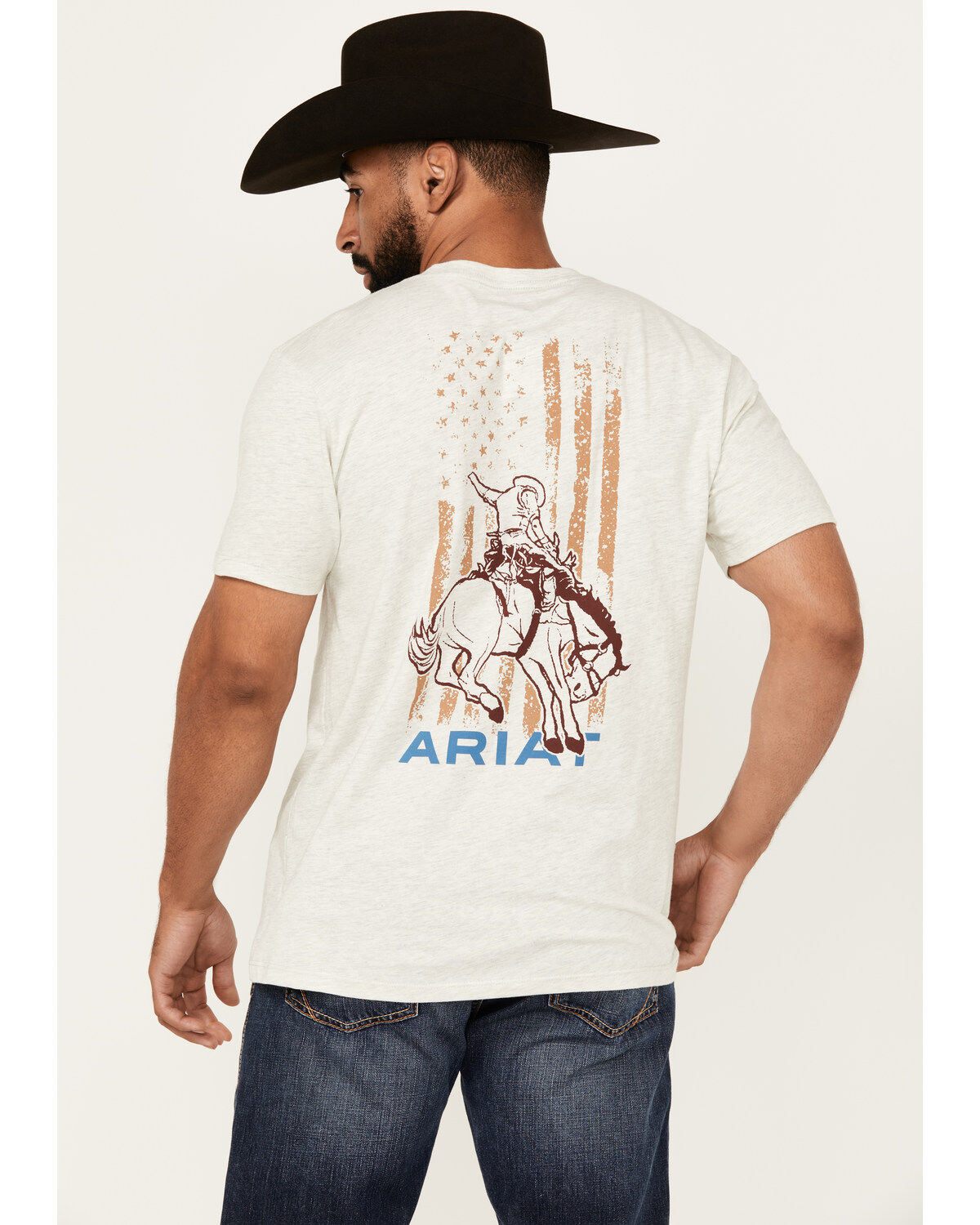 Ariat Mens Rodeo Proud SS Tshrt Oatmeal Heather 10052507