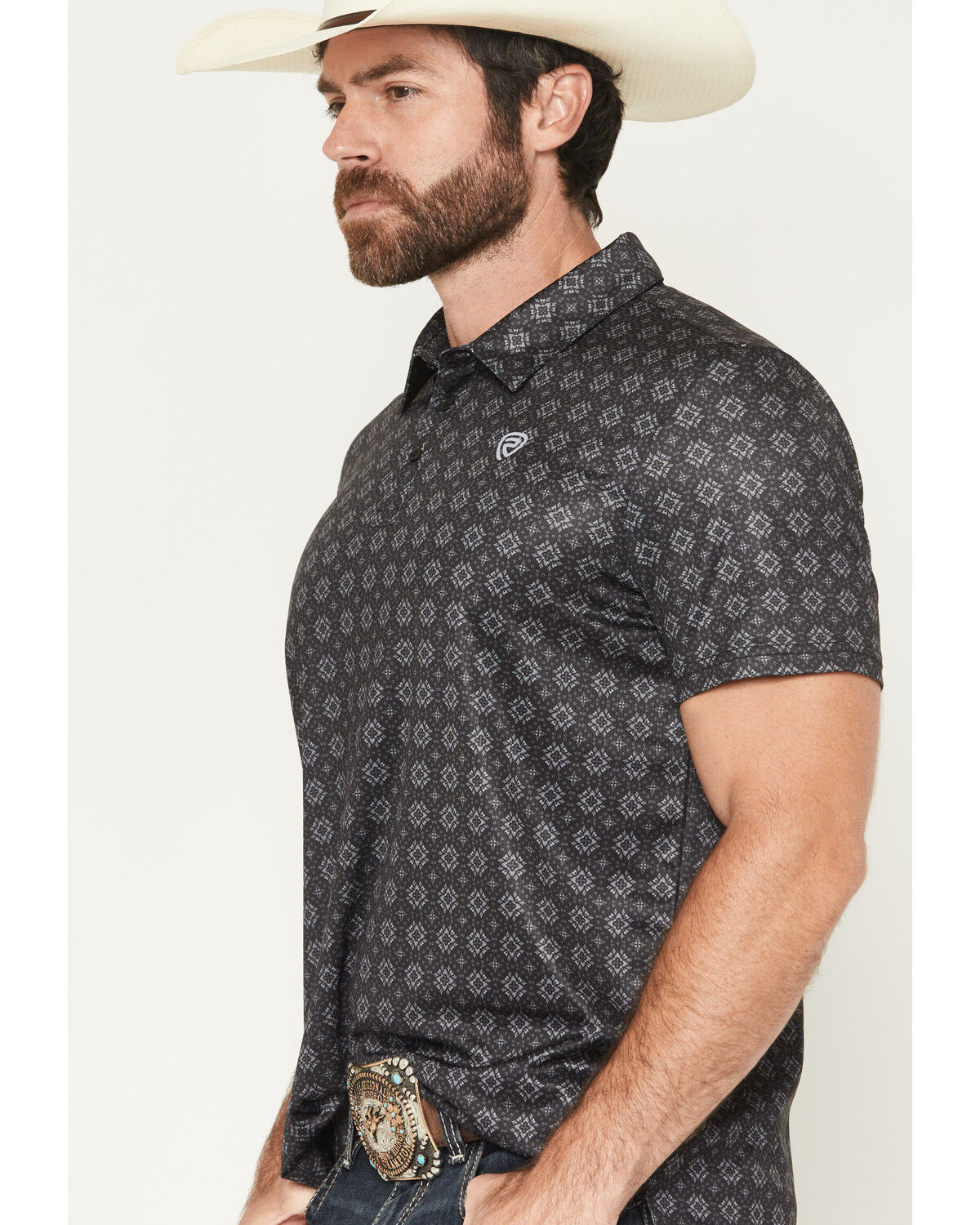 Rock & Roll Mens Medallion Printed Polo BM51T07280