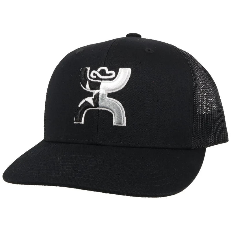 2120T-BK Texican Hooey Black 6-Panel Trucker Cap with TexasFlag Hooey Logo-OSFA