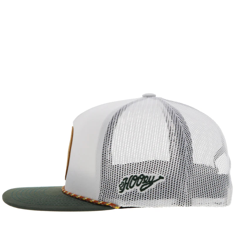 Hooey "Spur" 5-Panel Leather Patch White Snapback Hat 2414T-WH