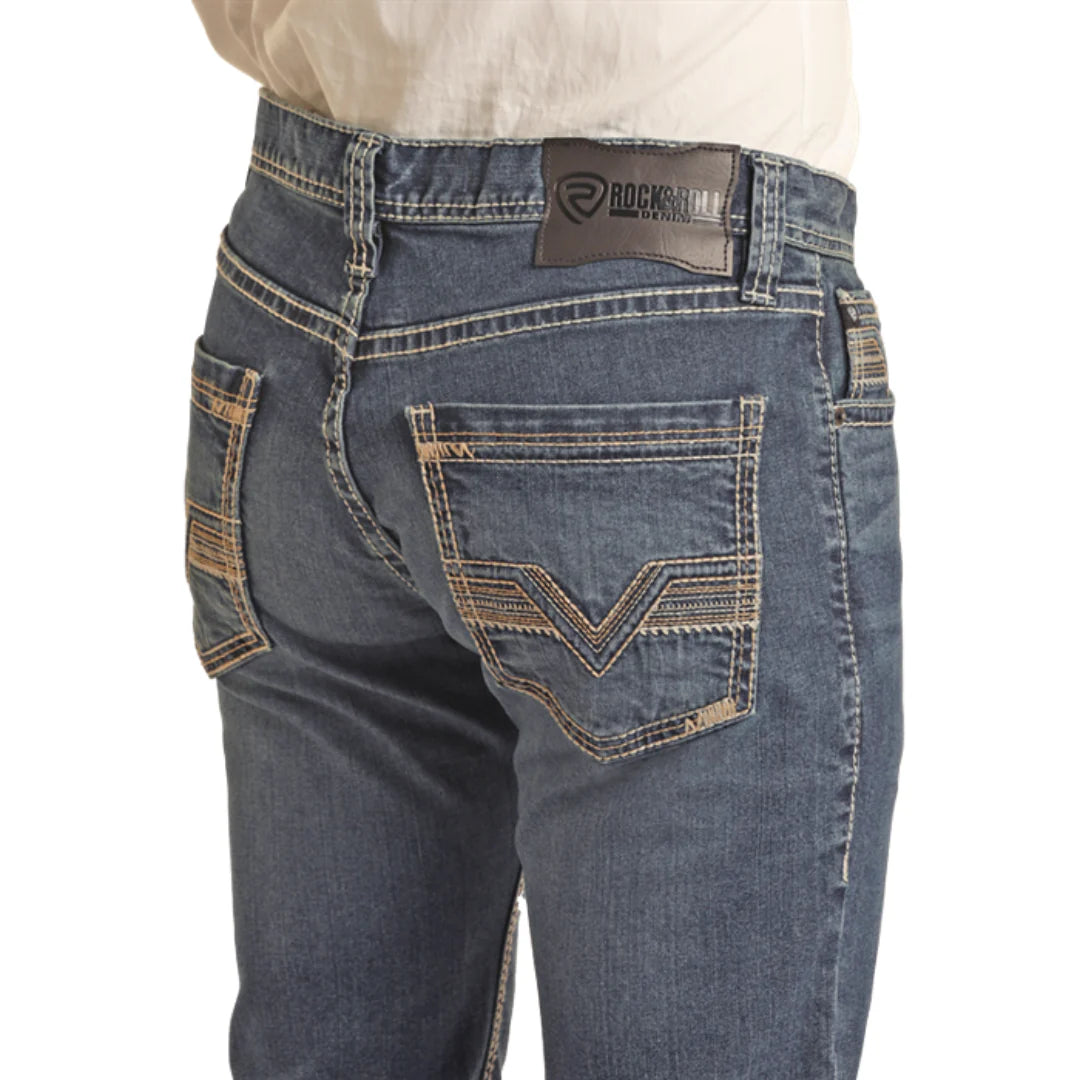 Rock & Roll Men's Revolver Slim Straight Medium Vintage Jeans BM1RD03663