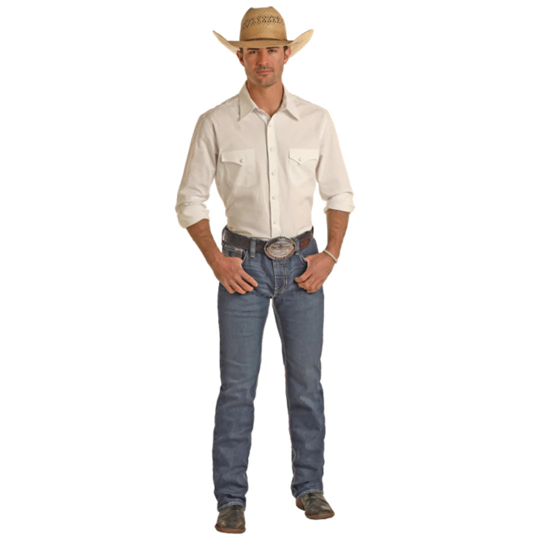 Rock & Roll Men's Revolver Slim Straight Medium Vintage Jeans BM1RD03663