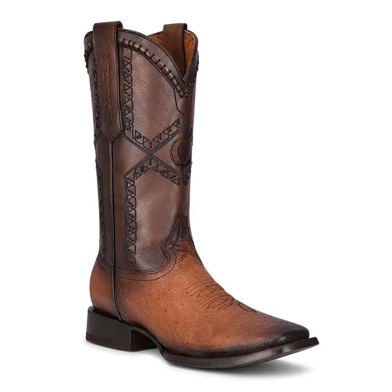 Cuadra Men's Honey Ostrich Belly Square Toe Western Boots CU462