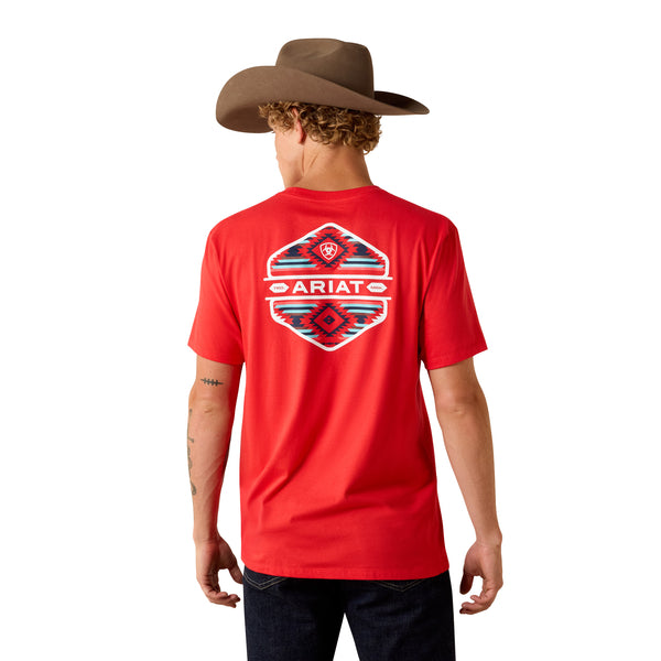 ARIAT CHINELOS HEX RED PRINT MENS TEE 10054352