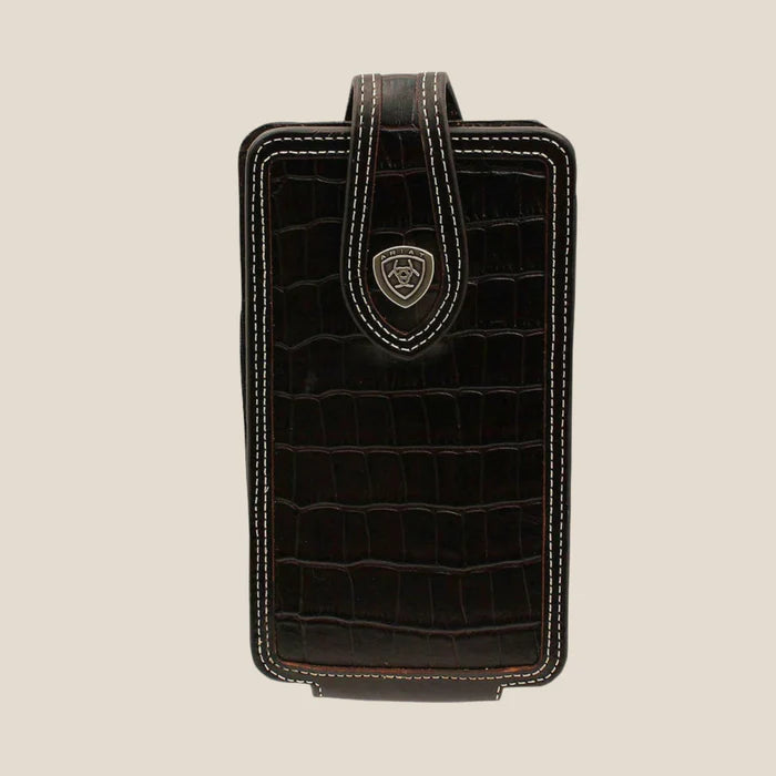 ARIAT Crocodile Print Leather Cell Phone Case – Brown A0600502
