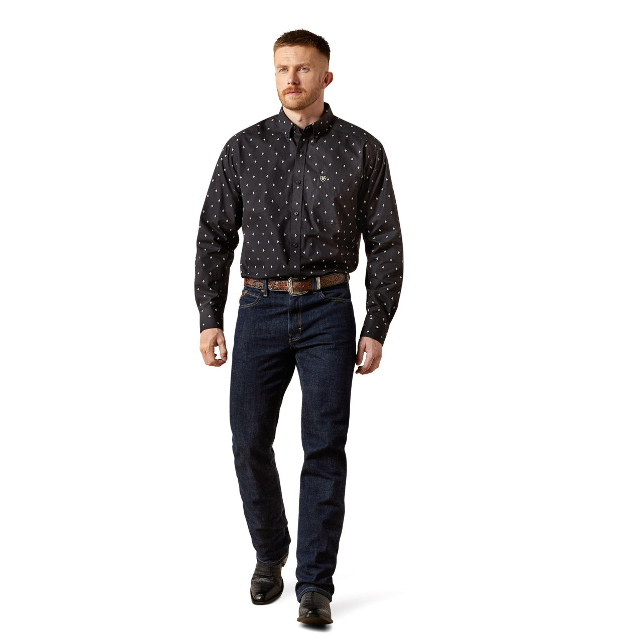 Ariat Men's Taylor Classic Fit Long Sleeve Shirt - Black Western Button-Up 10065856