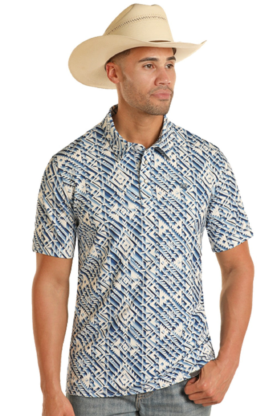 Panhandle Men's Denim Polo Blue TM51T03526