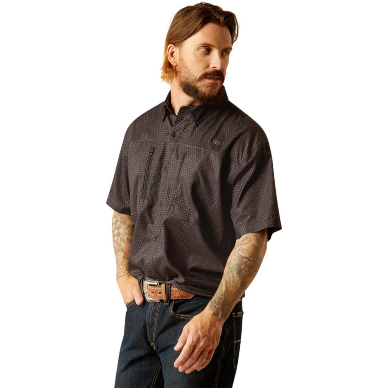 Ariat Men's Venttek Classic Fit Black Short Sleeve Shirt 10055252