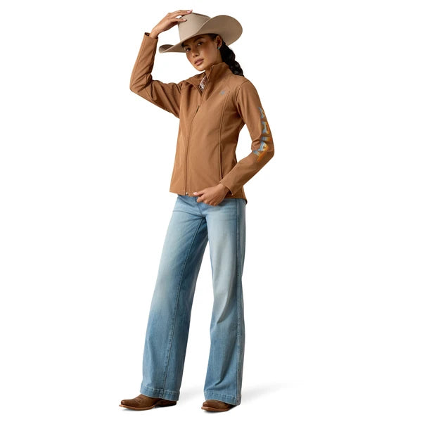 Ariat Women's Logo Softshell Jacket Dachshun Heather Beige 10079891