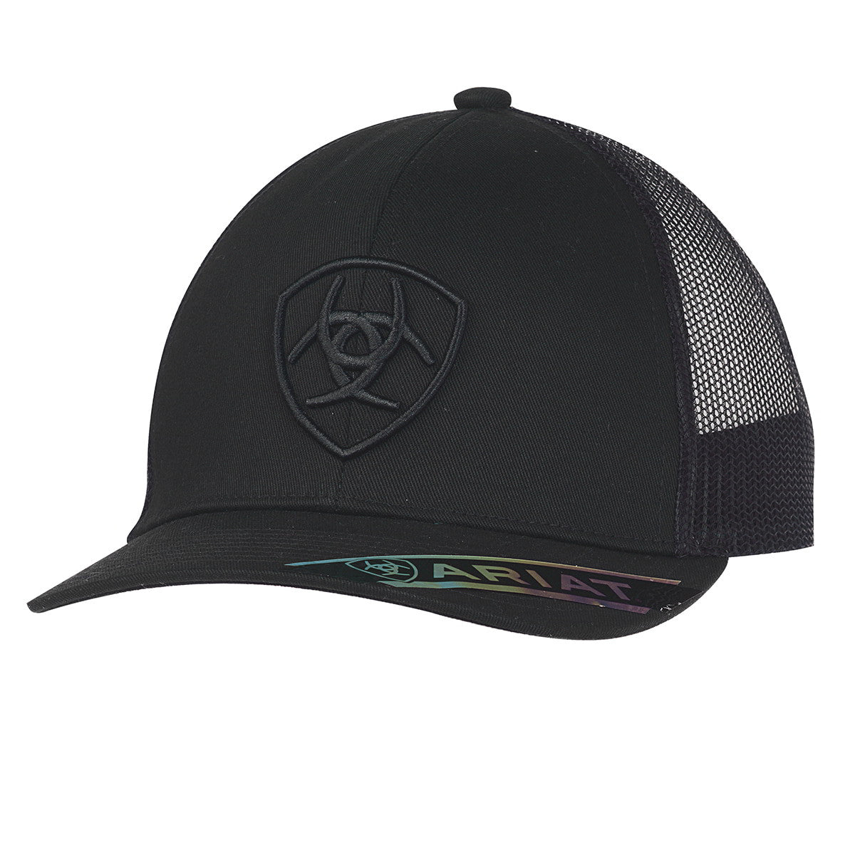 Ariat Men's Black with Black Shield Logo Snapback Cap A300053001