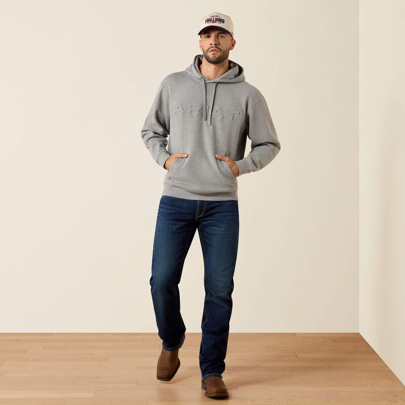 Ariat Men's Embossed Logo Hoodie Grey Heather 10079605