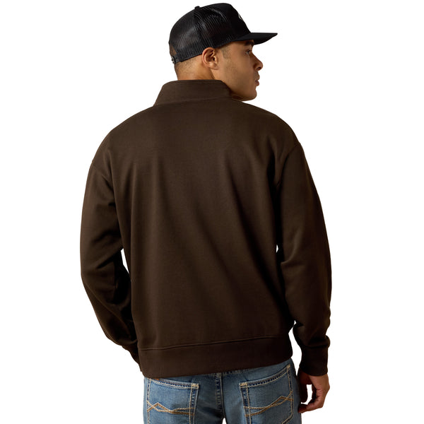 Ariat Men's Holiday 1/4 Zip Sweater Brown 10085376