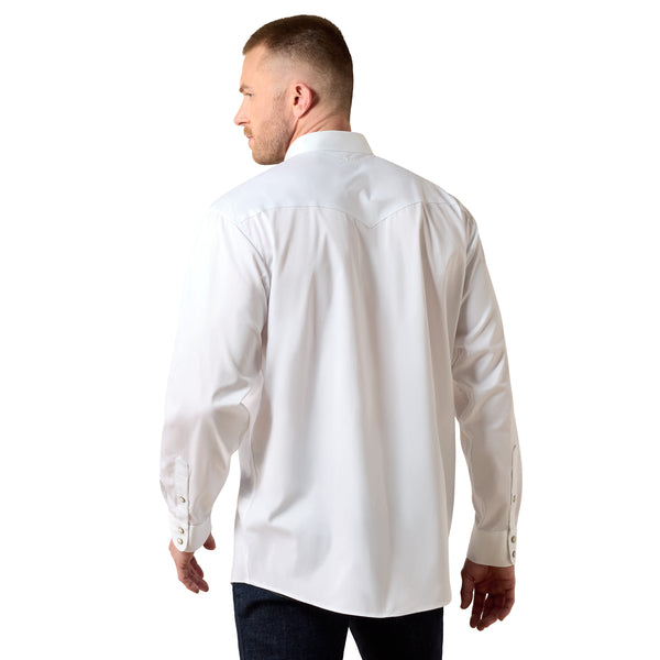 Ariat Men's Lightweight Twill Long Sleeve White Snap 10071236