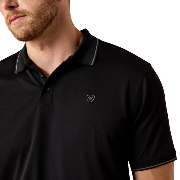 Ariat Men's Logo Fitted Black Polo 10071649