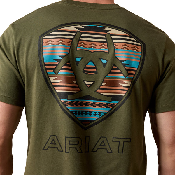 Ariat Men's Rust Serape Shield SS TShirt Grape Leaf 10079616