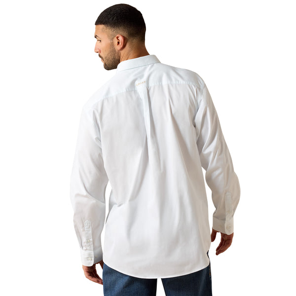 Ariat Men's Team Logo White Lightweight Twill Classic Fit Shirt 10071686