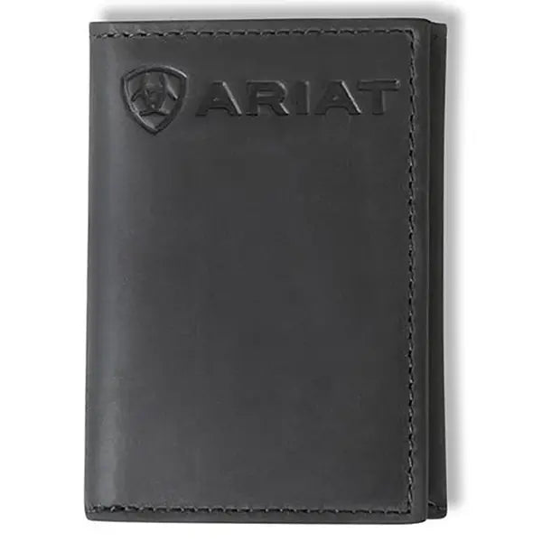 Ariat Men's Trifold Embossed Logo Wallet Black A3545901