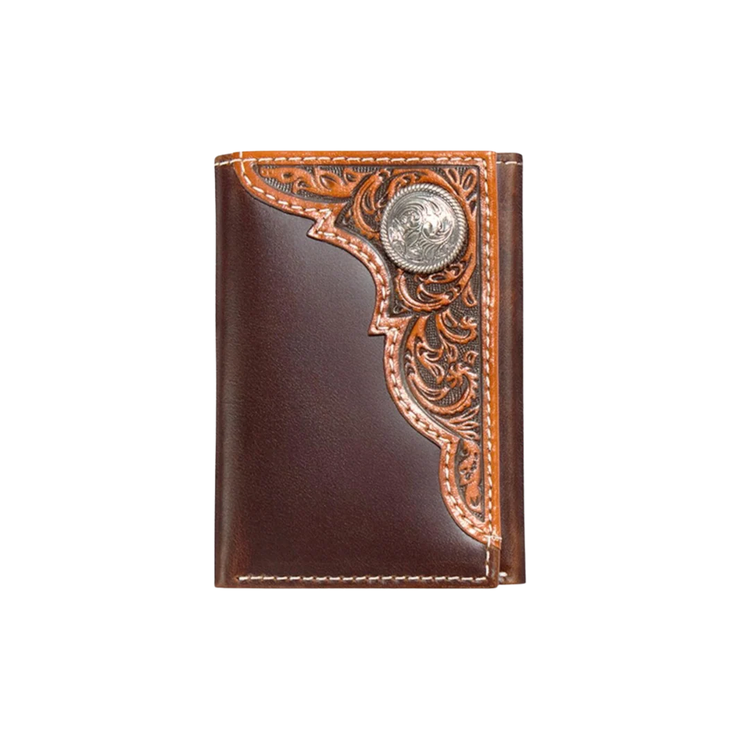 Ariat Men's Trifold Leather Brown Wallet A3566208