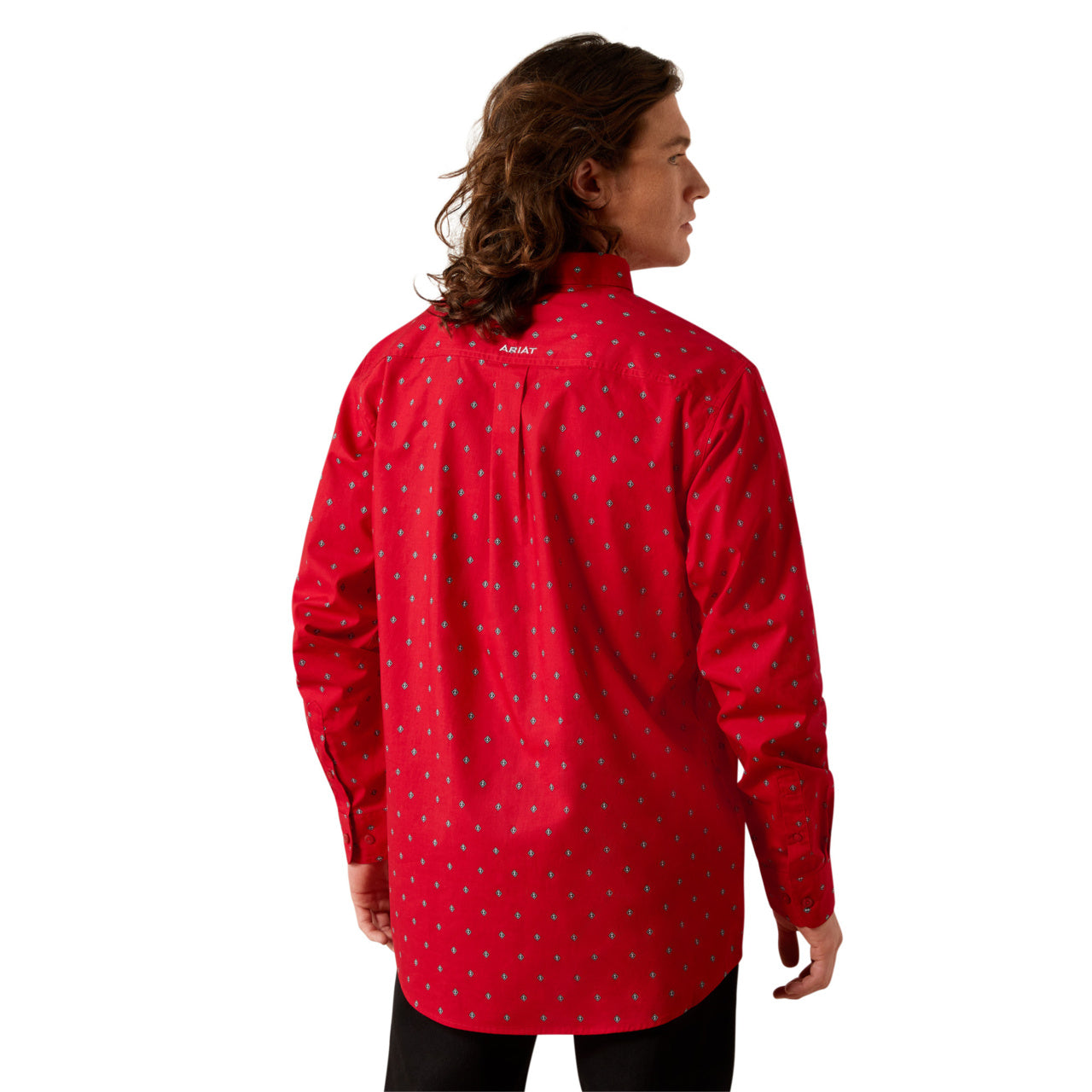 Ariat Men's Truett Fitted Red Long Sleeve 10065847