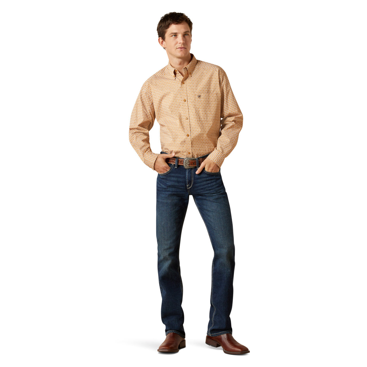 Ariat Mens Burnis Long Sleeve Shirt Tan 10062211
