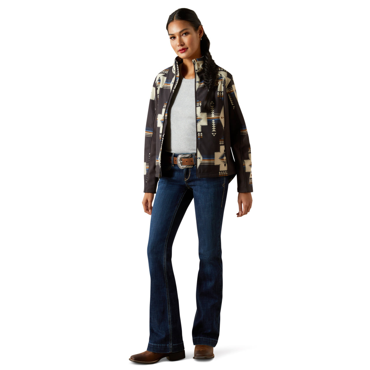 Ariat Womens Logo Softshell Print Jacket Thornstone Print - 10062213