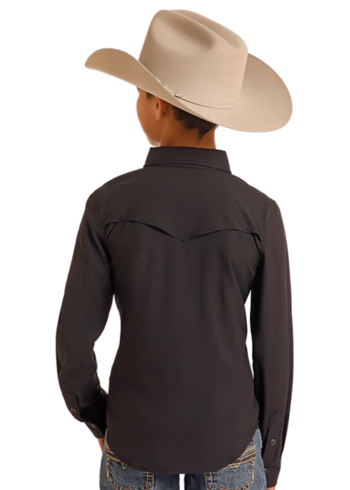 Rock & Roll Tek Long Sleeve Black Solid Boys BBN2S06797