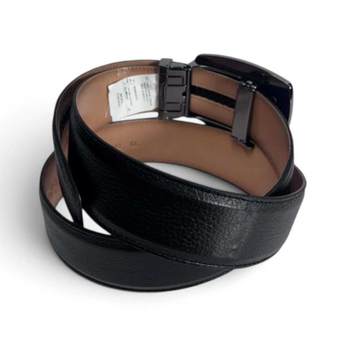Cowboy City Western Wear black leather belt with SoloClip buckle and deer motif detail