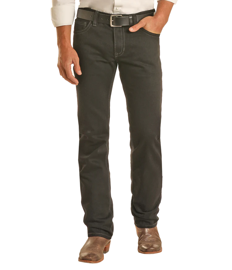 Rock & Roll Denim Men's Revolver Black Slim Straight Reflex Denim BM1RD02484