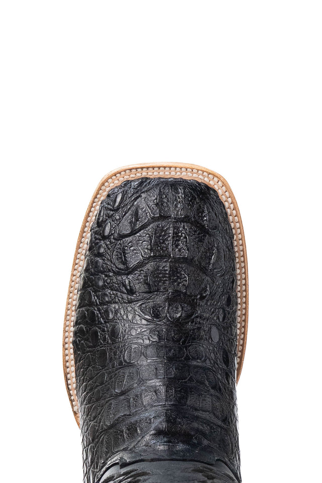 Bruce Caiman Hornback Square Toe Cowboy Boot Black