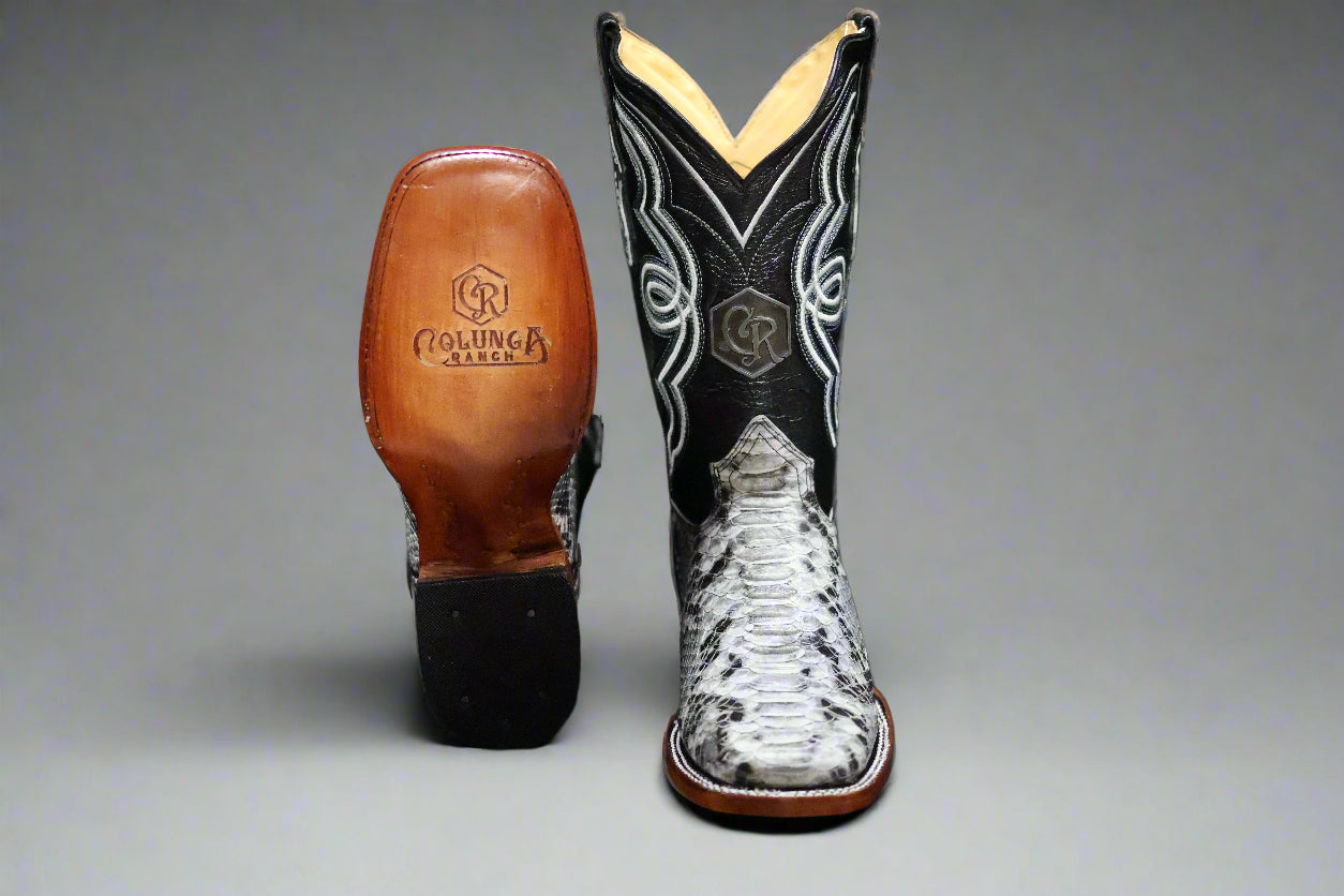 Colunga Ranch Pro Rodeo Boots – Natural Python Print Cowboy Boots