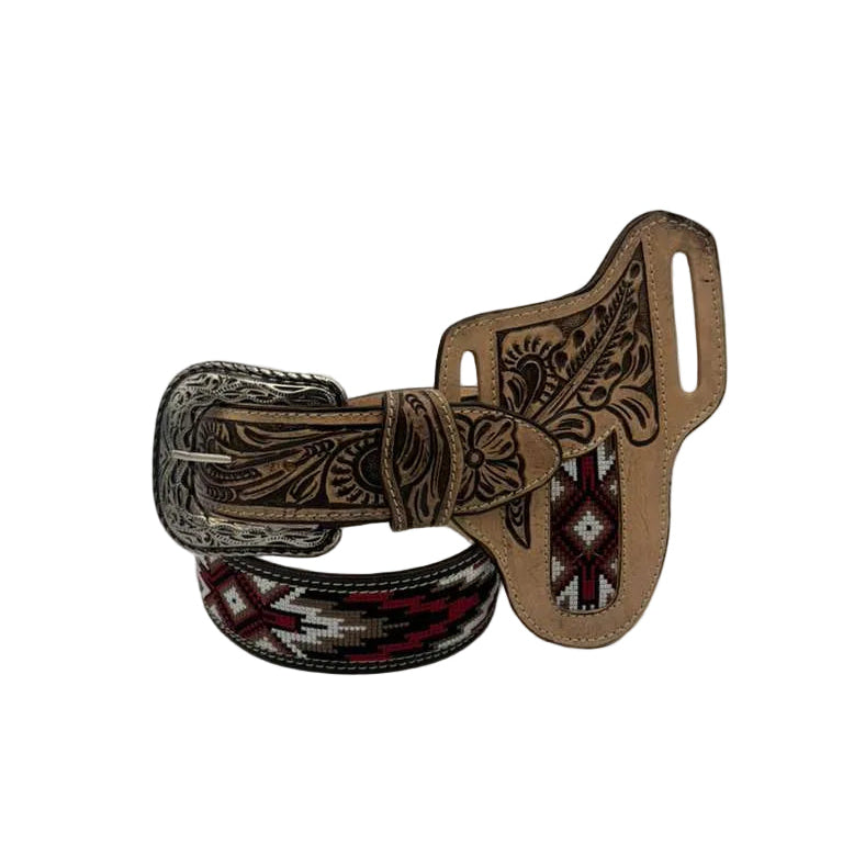 Cowboy City Aztec Handtooled Western Belt, RedTan – 1 34 InchCowboy City Aztec Handtooled Western Belt, RedTan – 1 34 InchCowboy City Aztec Handtooled Western Belt, RedTan – 1 34 Inch