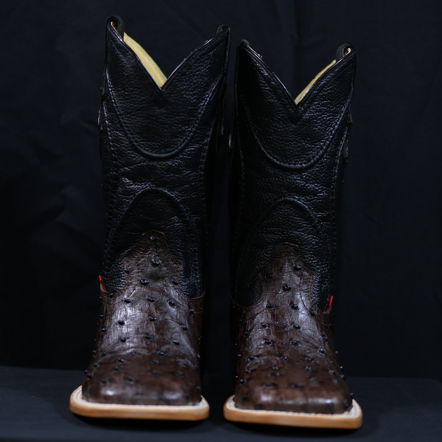 Cowboy City Brown Ostrich Square Toe Clone
