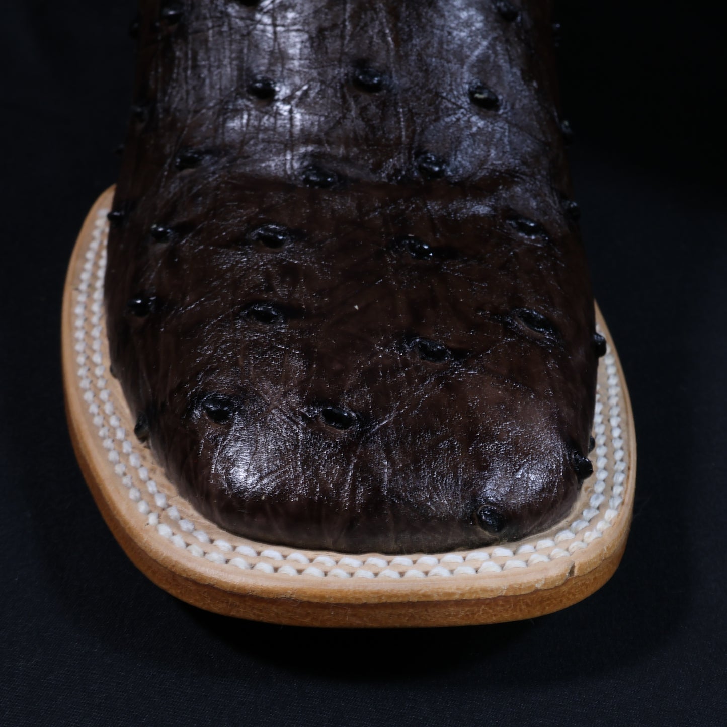 Cowboy City Brown Ostrich Square Toe Clone