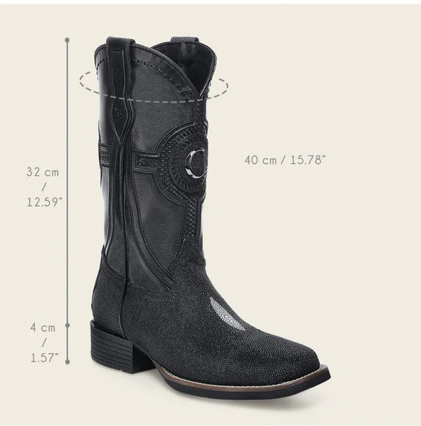 Cuadra CC221 Men Stingray Western Boot Black (EE Wide)