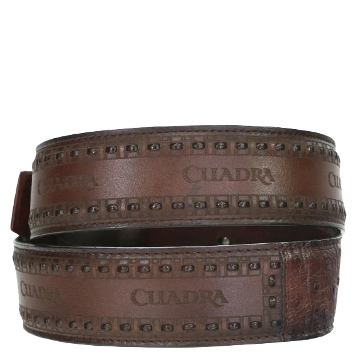 Cuadra Men's Ostrich Leather Chestnut Brown Western Belt BC278