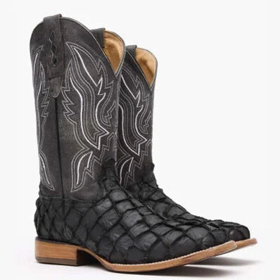DDB0381 DURANGO MN WSTRN PIRARUCU BOOTS-BLACK MATTE