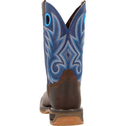 DURANGO WORK Men's 11" Workhorse™ Soft Toe Western Work Boot Worn Saddle/Denim Blue - DDB0400