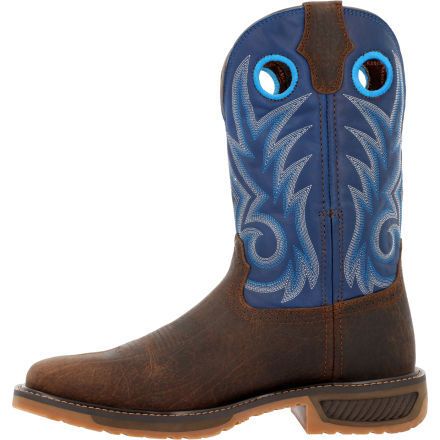 DURANGO WORK Men's 11" Workhorse™ Soft Toe Western Work Boot Worn Saddle/Denim Blue - DDB0400