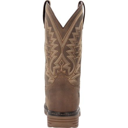 Men's Durango Workhorse 11" Rustic Brown Waterproof Composite Toe Work Boot - DDB0560