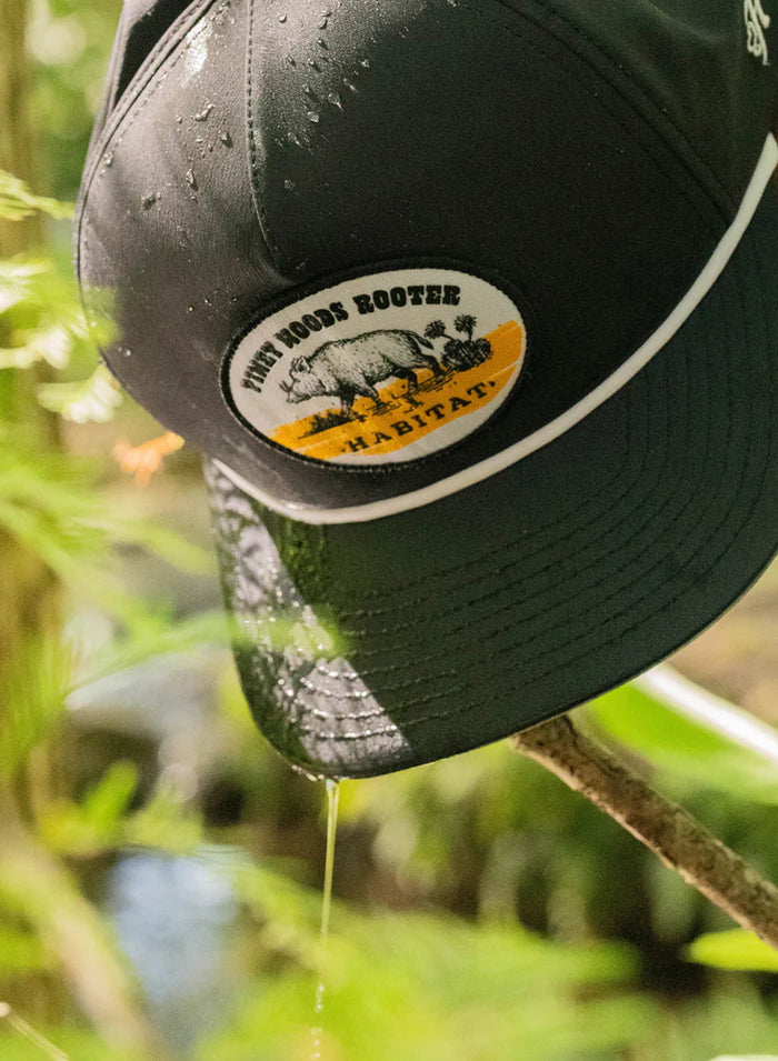 6023T-BK Habitat Black 5-Panel Trucker with Multi Color Oval Patch